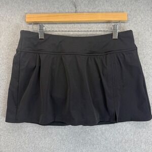 Lands End‎ Swim Skirt Black Womens Size 10 Built In Brief Swimsuit Bottom Beach